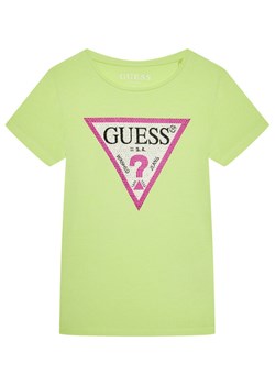 Guess T-Shirt J1YI35 K6YW1 Zielony Regular Fit ze sklepu MODIVO w kategorii Bluzki dziewczęce - zdjęcie 134268961