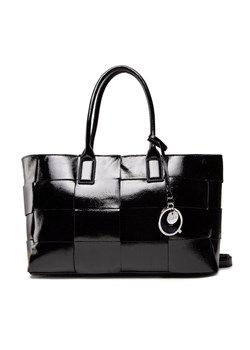 Czarna shopper bag Quazi elegancka duża lakierowana 