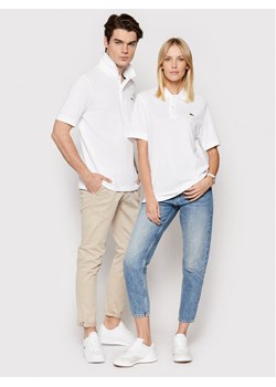 T-shirt męski Lacoste biały z krótkim rękawem 