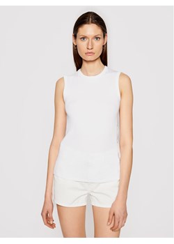 Bluzka damska biała Calvin Klein bez rękawów z okrągłym dekoltem 