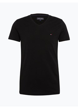 Tommy Hilfiger T-shirt męski Mężczyźni Bawełna czarny jednolity ze sklepu vangraaf w kategorii T-shirty męskie - zdjęcie 134377832