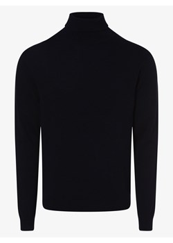 Finshley & Harding Męski sweter z mieszanki kaszmiru i jedwabiu Mężczyźni Jedwab granatowy jednolity ze sklepu vangraaf w kategorii Swetry męskie - zdjęcie 134378961