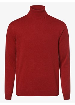 Finshley & Harding - Męski sweter z mieszanki kaszmiru i jedwabiu, czerwony ze sklepu vangraaf w kategorii Swetry męskie - zdjęcie 134378964