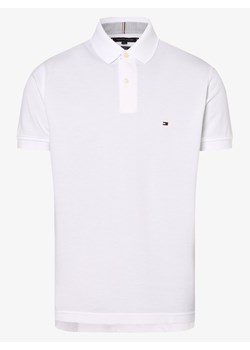 Tommy Hilfiger Męska koszulka polo Mężczyźni Bawełna biały jednolity ze sklepu vangraaf w kategorii T-shirty męskie - zdjęcie 134379154