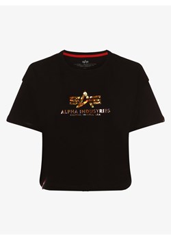 Alpha Industries - T-shirt damski, czarny ze sklepu vangraaf w kategorii Bluzki damskie - zdjęcie 134381434