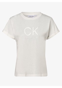 Bluzka damska Calvin Klein z napisami biała z krótkim rękawem 