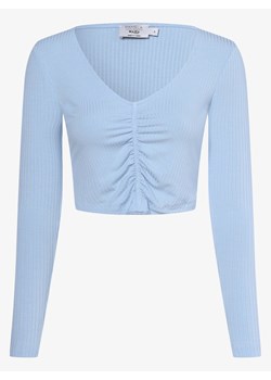 NA-KD - Damska koszulka z długim rękawem, niebieski ze sklepu vangraaf w kategorii Bluzki damskie - zdjęcie 134384513
