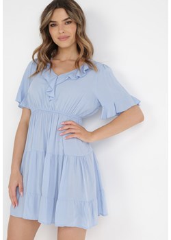 Jasnoniebieska Sukienka Thessomene ze sklepu Born2be Odzież w kategorii Sukienki - zdjęcie 134384931