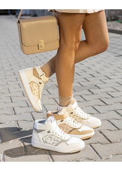 Beżowe sportowe buty damskie z wysoką cholewką Retila - Obuwie ze sklepu royalfashion.pl w kategorii Buty sportowe damskie - zdjęcie 134525691