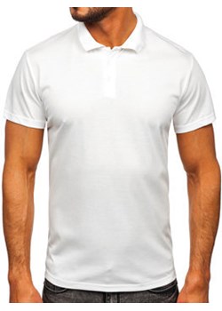 Biała koszulka polo męska Denley 8T80 ze sklepu Denley w kategorii T-shirty męskie - zdjęcie 134675071
