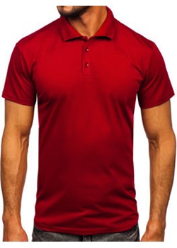 Bordowa koszulka polo męska Denley 8T80 ze sklepu Denley w kategorii T-shirty męskie - zdjęcie 134675072
