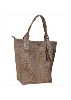 Torba worek z miękkiej skóry bardzo lekka xl taupe ze sklepu melon.pl w kategorii Torby Shopper bag - zdjęcie 134816871