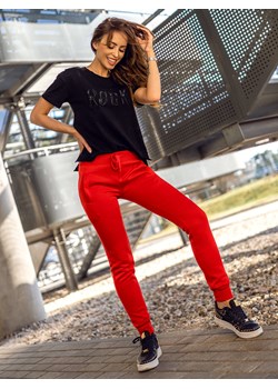 Jasnoczerwone spodnie dresowe damskie Denley CK-01B ze sklepu denley damskie w kategorii Spodnie damskie - zdjęcie 134926171