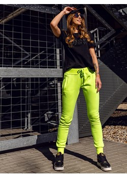 Zielony-neon spodnie dresowe damskie Denley CK-01B ze sklepu denley damskie w kategorii Spodnie damskie - zdjęcie 134926184