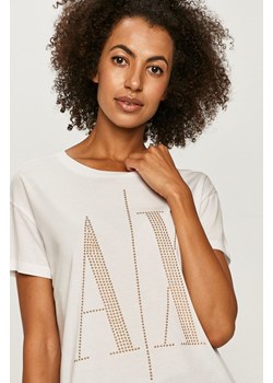Armani Exchange bluzka damska biała z krótkim rękawem 