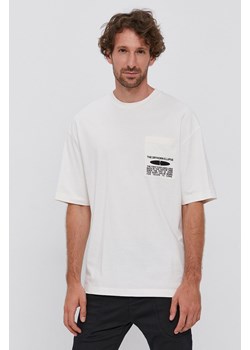 Drykorn T-shirt bawełniany kolor biały z nadrukiem ze sklepu ANSWEAR.com w kategorii T-shirty męskie - zdjęcie 135001683