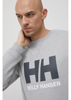 Helly Hansen bluza bawełniana męska kolor szary gładka ze sklepu ANSWEAR.com w kategorii Bluzy męskie - zdjęcie 135001913
