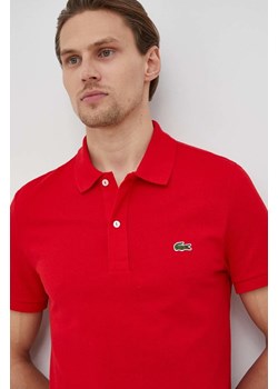 Lacoste polo bawełniane kolor czerwony ze sklepu ANSWEAR.com w kategorii T-shirty męskie - zdjęcie 135034814