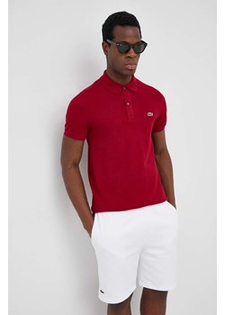 Lacoste polo bawełniane kolor bordowy ze sklepu ANSWEAR.com w kategorii T-shirty męskie - zdjęcie 135034824