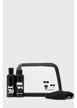 Karl Lagerfeld Zestaw podróżny - kosmetyczka, maseczka i dwa pojemniki 211W3916 kolor czarny ze sklepu ANSWEAR.com w kategorii Kosmetyczki damskie - zdjęcie 135036822