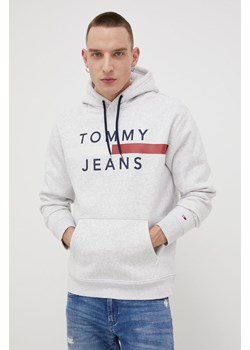 Tommy Jeans Bluza DM0DM07410.PPYY męska kolor szary z kapturem melanżowa ze sklepu ANSWEAR.com w kategorii Bluzy męskie - zdjęcie 135049230