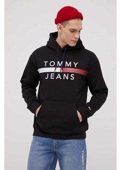 Tommy Jeans Bluza DM0DM07410.PPYY męska kolor czarny z kapturem melanżowa ze sklepu ANSWEAR.com w kategorii Bluzy męskie - zdjęcie 135049240