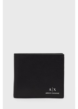 Armani Exchange portfel skórzany 958098.CC845 męski kolor czarny ze sklepu ANSWEAR.com w kategorii Portfele męskie - zdjęcie 135074030