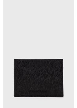 Emporio Armani portfel i etui na karty skórzane męski kolor czarny Y4R378 Y068E ze sklepu ANSWEAR.com w kategorii Portfele męskie - zdjęcie 135074190