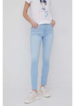 Wrangler jeansy HIGH RISE SKINNY SOFT BLUE damskie high waist ze sklepu ANSWEAR.com w kategorii Jeansy damskie - zdjęcie 135078430