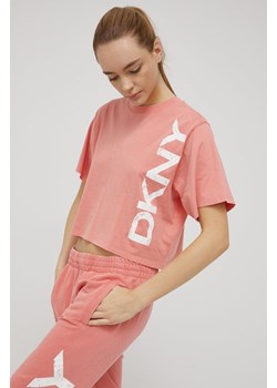 Dkny t-shirt bawełniany DP1T8459 kolor różowy ze sklepu ANSWEAR.com w kategorii Bluzki damskie - zdjęcie 135080813