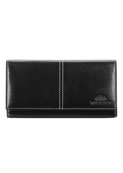 Damski portfel skórzany z ozdobnym przeszyciem czarny ze sklepu WITTCHEN w kategorii Portfele damskie - zdjęcie 135128133