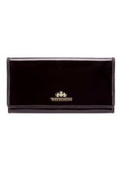 Damski portfel ze skóry lakierowany poziomy czarny ze sklepu WITTCHEN w kategorii Portfele damskie - zdjęcie 135131032