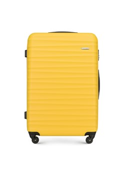 Duża walizka z ABS-u z żebrowaniem żółta ze sklepu WITTCHEN w kategorii Walizki - zdjęcie 135139452