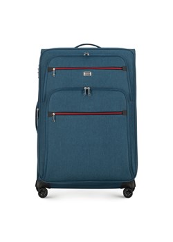 Duża walizka z kolorowym suwakiem morska ze sklepu WITTCHEN w kategorii Walizki - zdjęcie 135140763