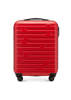 Walizka kabinowa z ABS-u w geometryczny deseń czerwona ze sklepu WITTCHEN w kategorii Walizki - zdjęcie 135152353