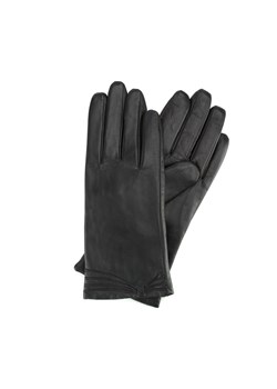 Damskie rękawiczki ze skóry z przeszyciami czarne ze sklepu WITTCHEN w kategorii Rękawiczki damskie - zdjęcie 135237260