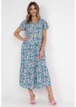 Fioletowa Sukienka Euneis ze sklepu Born2be Odzież w kategorii Sukienki - zdjęcie 135239040