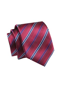 Męski Krawat - 6cm - Angelo di Monti - Ciemnoczerwony w Prążek KRADM1900 ze sklepu JegoSzafa.pl w kategorii Krawaty - zdjęcie 135246872