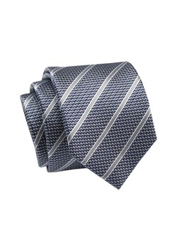 Męski Krawat - 6cm - Angelo di Monti - Srebrny w Prążek KRADM1903 ze sklepu JegoSzafa.pl w kategorii Krawaty - zdjęcie 135246890