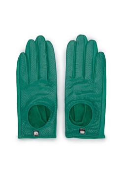 Damskie rękawiczki skórzane samochodowe klasyczne zielone ze sklepu WITTCHEN w kategorii Rękawiczki damskie - zdjęcie 135313612