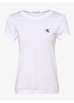 Calvin Klein Jeans T-shirt damski Kobiety Bawełna biały jednolity ze sklepu vangraaf w kategorii Bluzki damskie - zdjęcie 135475751