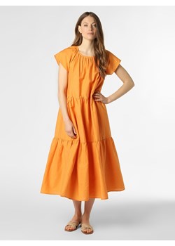 Max Mara Weekend Sukienka damska z domieszką lnu Kobiety Bawełna pomarańczowy jednolity ze sklepu vangraaf w kategorii Sukienki - zdjęcie 135478080