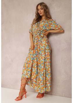 Pomarańczowo-Jasnoniebieska Sukienka Pheliphae ze sklepu Renee odzież w kategorii Sukienki - zdjęcie 135479473