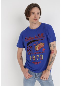 Granatowa Koszulka Phaeleda ze sklepu Born2be Odzież w kategorii T-shirty męskie - zdjęcie 135480321