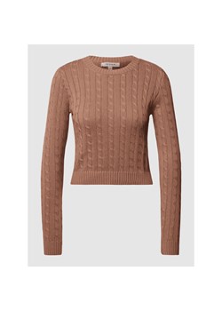 Sweter z dzianiny z wzorem warkocza ze sklepu Peek&Cloppenburg  w kategorii Swetry damskie - zdjęcie 135623424