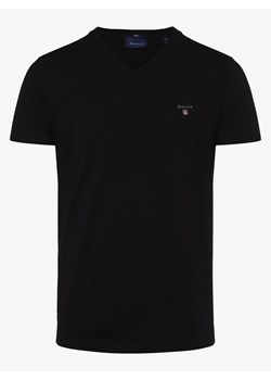 Gant T-shirt męski Mężczyźni Bawełna czarny jednolity ze sklepu vangraaf w kategorii T-shirty męskie - zdjęcie 135672170