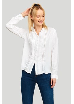 Elegancka, wiskozowa koszula, z zakładkami i ozdobnymi taśmami ze sklepu Greenpoint.pl w kategorii Koszule damskie - zdjęcie 135860242