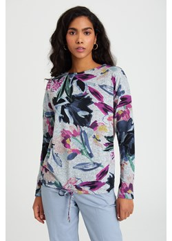 Luźny sweter z kwiatowym nadrukiem ze sklepu Greenpoint.pl w kategorii Swetry damskie - zdjęcie 135861544