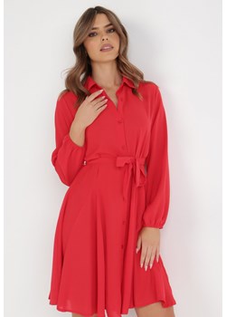 Czerwona Sukienka Penthissa ze sklepu Born2be Odzież w kategorii Sukienki - zdjęcie 135874453
