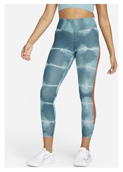 Damskie legginsy treningowe ze średnim stanem i nadrukiem Nike One Luxe - Niebieski ze sklepu Nike poland w kategorii Spodnie damskie - zdjęcie 135876772